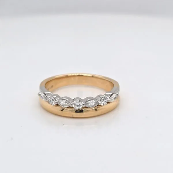 14kt 2 Tone Diamond Cigar Band