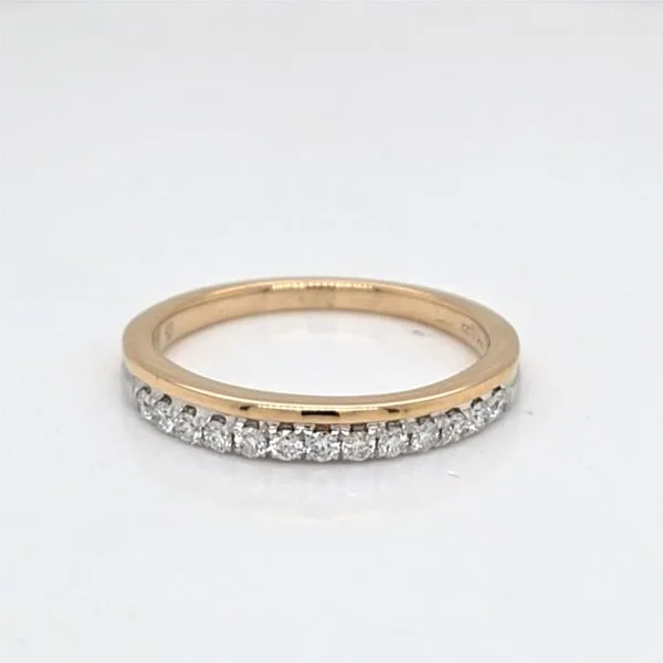 14kt 2 tone Diamond Cigar Band thumb image 1