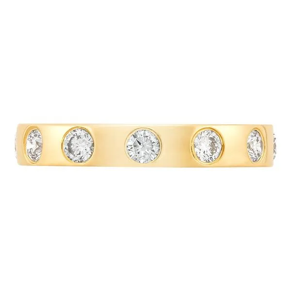 14kt YG LG Diamond Burnished Band