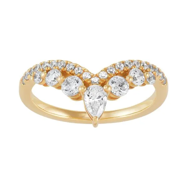 14kt YG Diamond Chevron