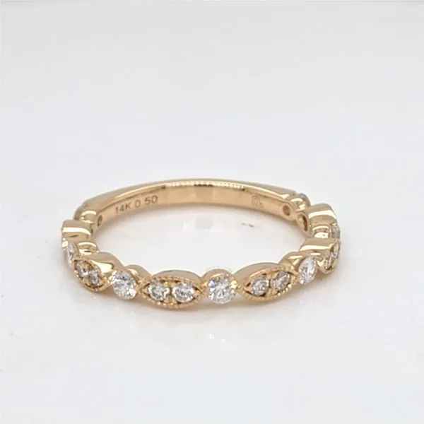 14kt YG Diamond Stackable Band
