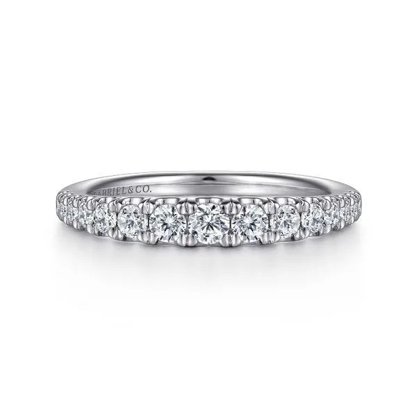 Gabriel 14K White Gold Graduating Diamond Anniversary Band