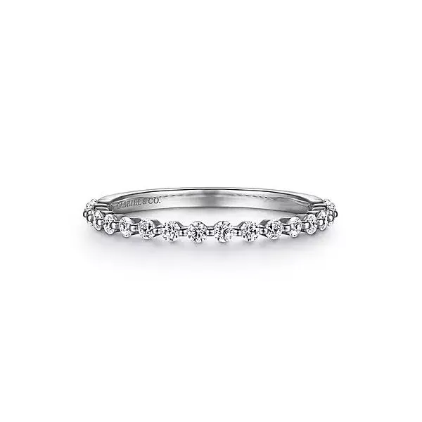 Gabriel 14kt WG Single Prong Diamond BAnd