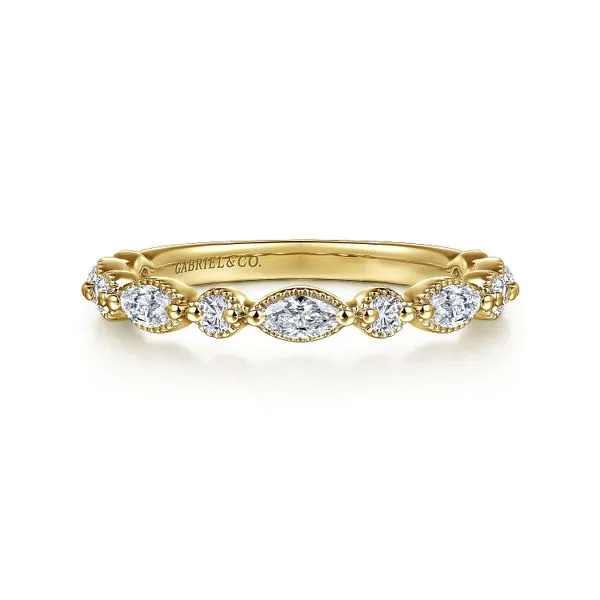 Gabriel 14kt YG Multi Shape Diamond Band Image 2 Carroll's Jewelers Doylestown, PA