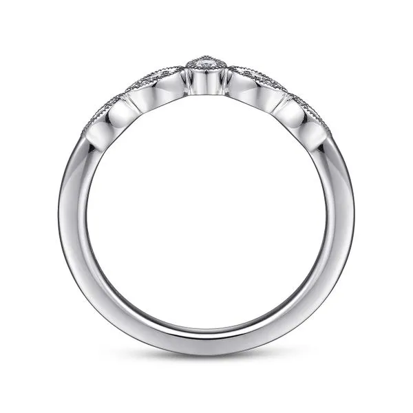 Gabriel 14kt WG Diamond Contour Band
