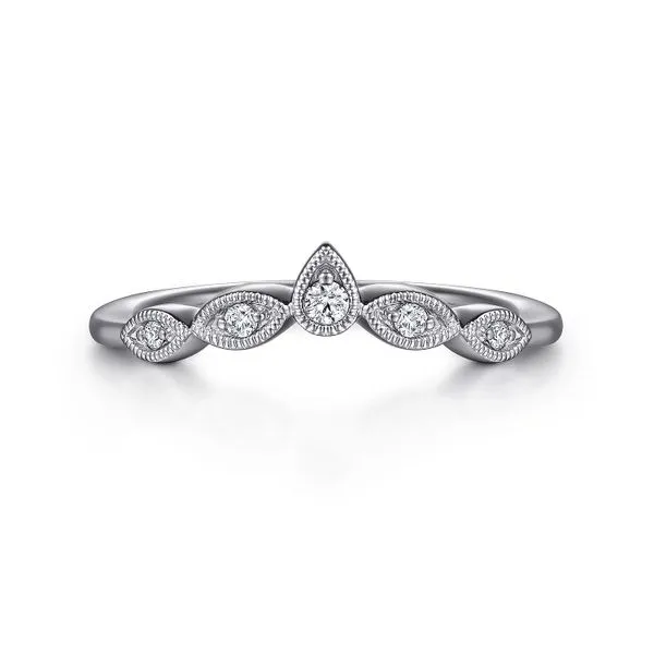 Gabriel 14kt WG Diamond Contour Band