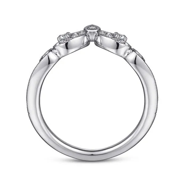Gabriel 14kt WG Curved Diamond Band