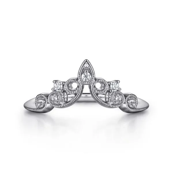 Gabriel 14kt WG Curved Diamond Band