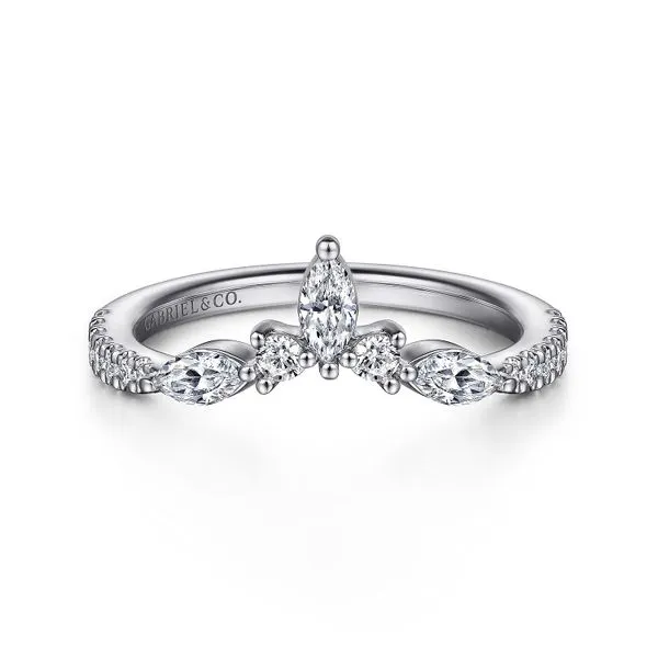 Gabriel 14kt WG Diamond Contour Band