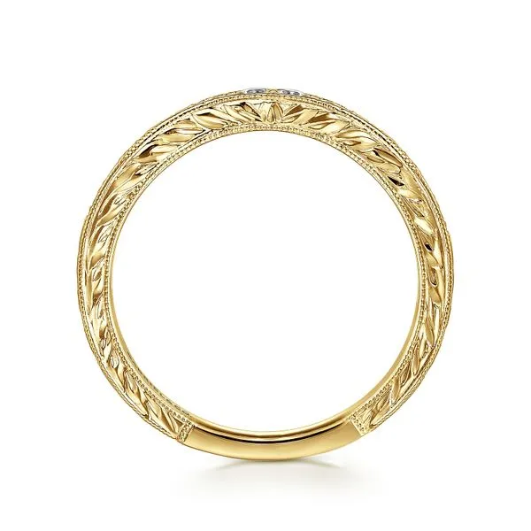 14kt YG Diamond Contour Band