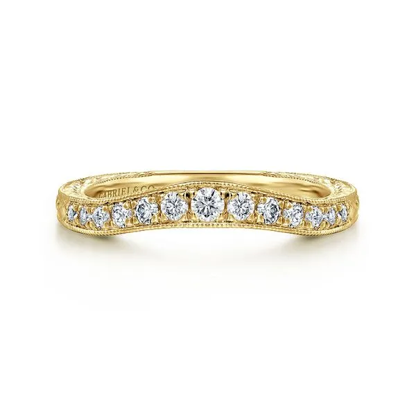 14kt YG Diamond Contour Band