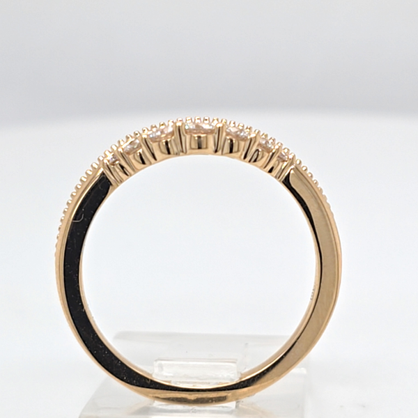 14kt YG diamond curved wedding band Image 3 Carroll's Jewelers Doylestown, PA