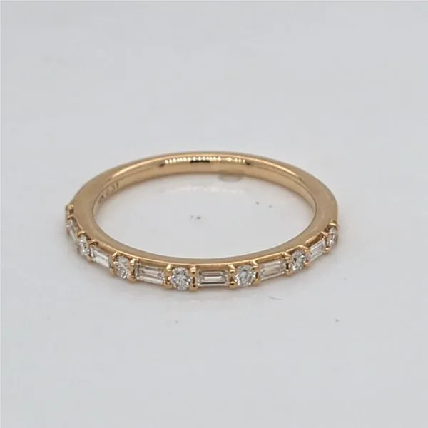 14kt YG round and baguette Diamond band Carroll's Jewelers Doylestown, PA