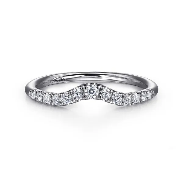 Gabriel Curved French Pave Diamond Band Carroll's Jewelers Doylestown, PA