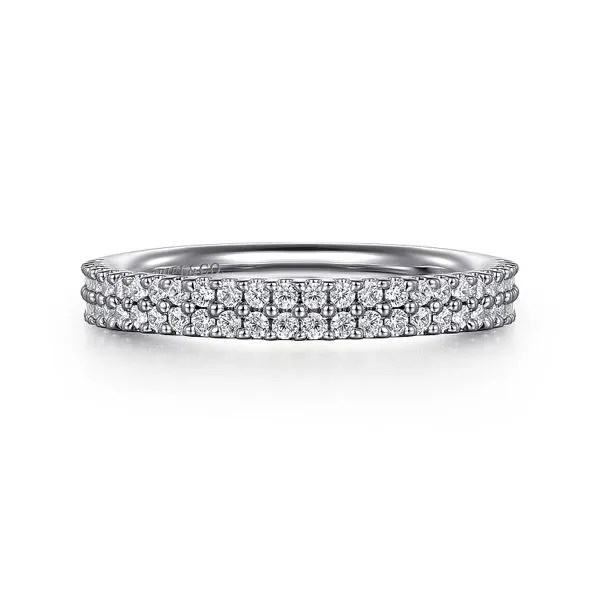 Gabriel 14kt WG 2 Row Diamond Band Carroll's Jewelers Doylestown, PA