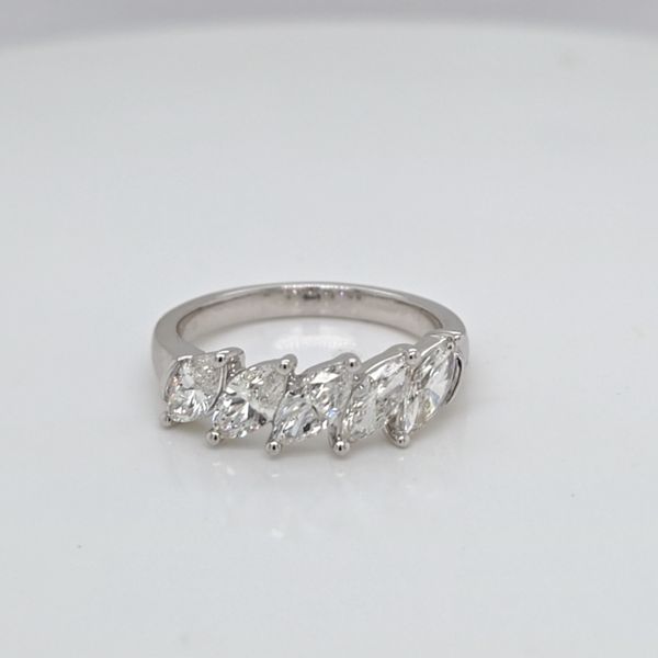 14kt WG LG Marquise Diamond Band Image 3 Carroll's Jewelers Doylestown, PA