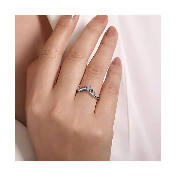 Pear and Round Shape Chevron Ring Image 3 Carroll's Jewelers Doylestown, PA