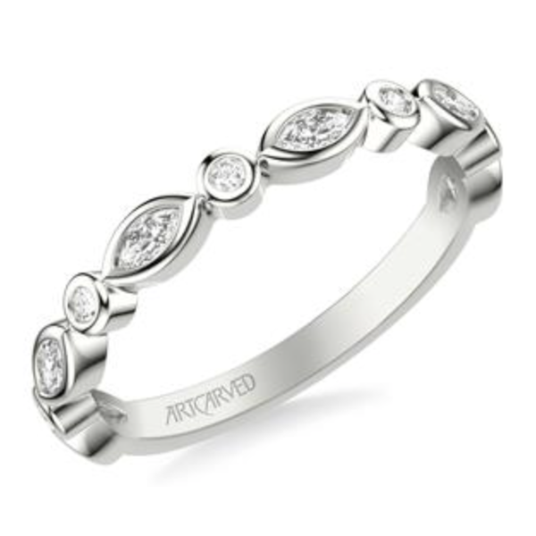 14kt WG Marquise & Round Diamond band Carroll's Jewelers Doylestown, PA