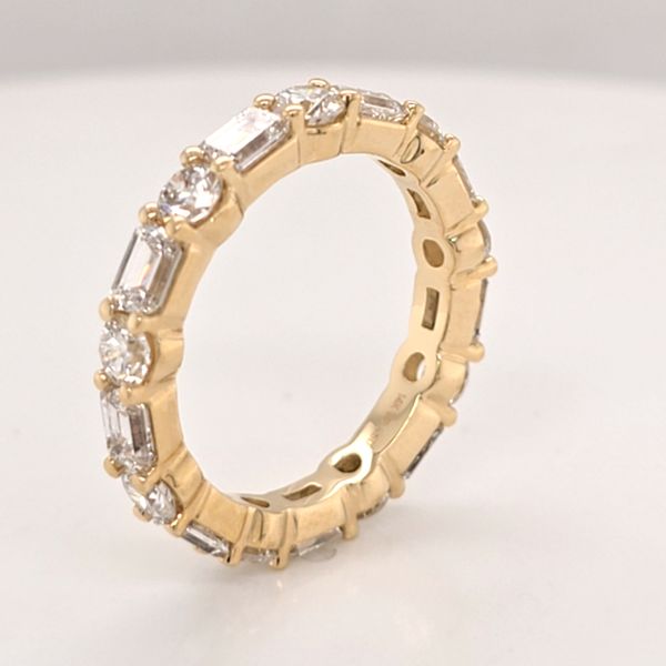 Round and Emerald Cut Eternity Band Image 2 Carroll's Jewelers Doylestown, PA