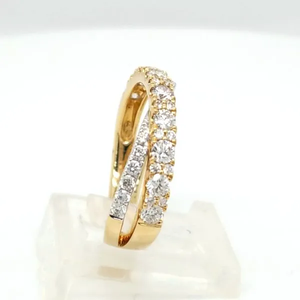 14kt Two Tone Criss-Cross Diamond Ring Image 2 Carroll's Jewelers Doylestown, PA