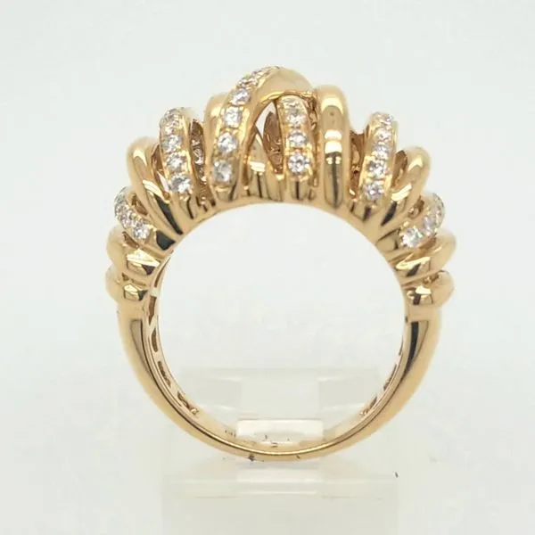 14kt Domed diamond Criss Cross Ring thumb image 2