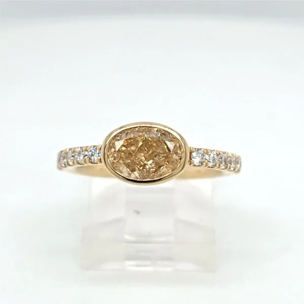 14kt YG Yellow Diamond Bezel Ring thumb image 1