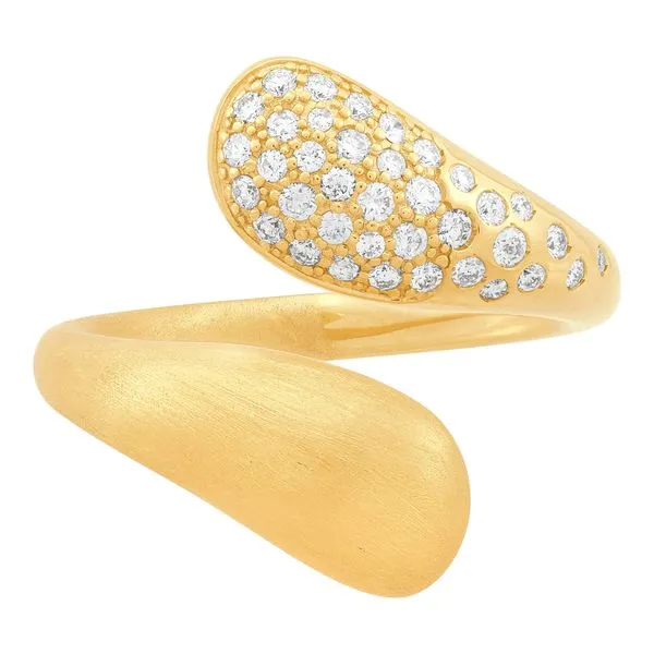 14kt YG Diamond Bypass Ring