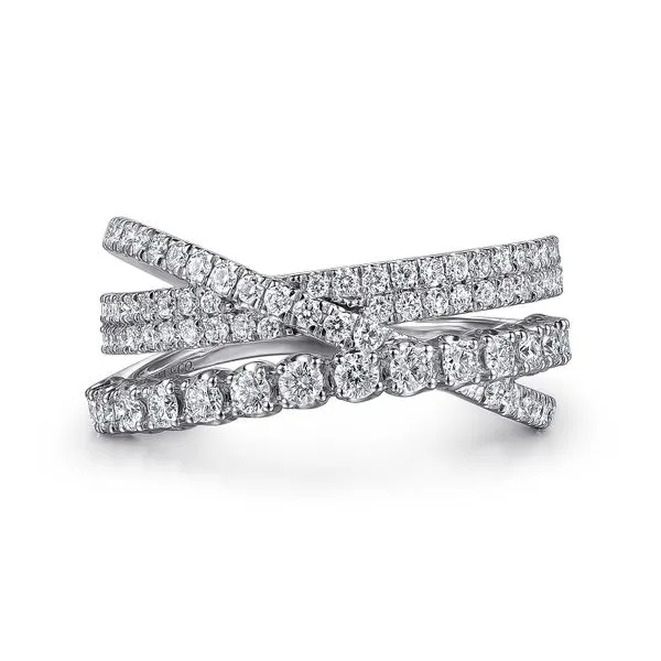 14kt WG Diamond Criss Cross Band