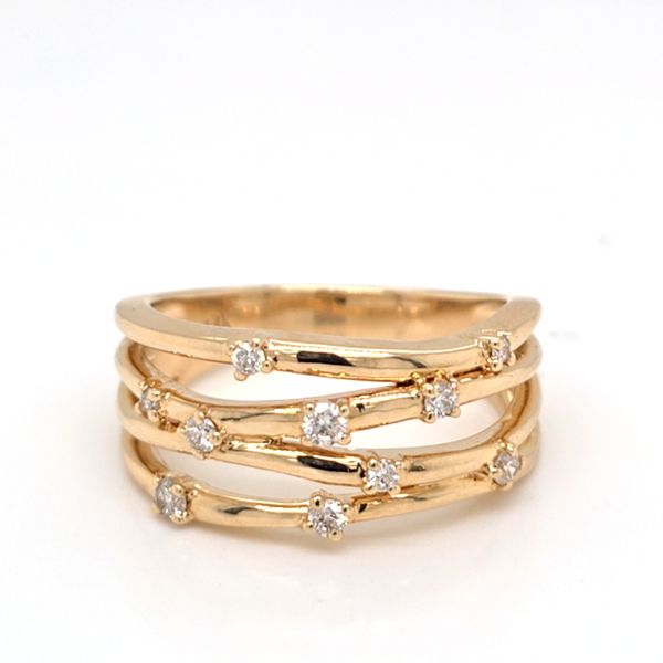 14kt YG Diamond Criss Cross Ring Carroll's Jewelers Doylestown, PA