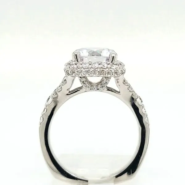 Split Shank Cushion Halo Engagement Ring thumb image 2