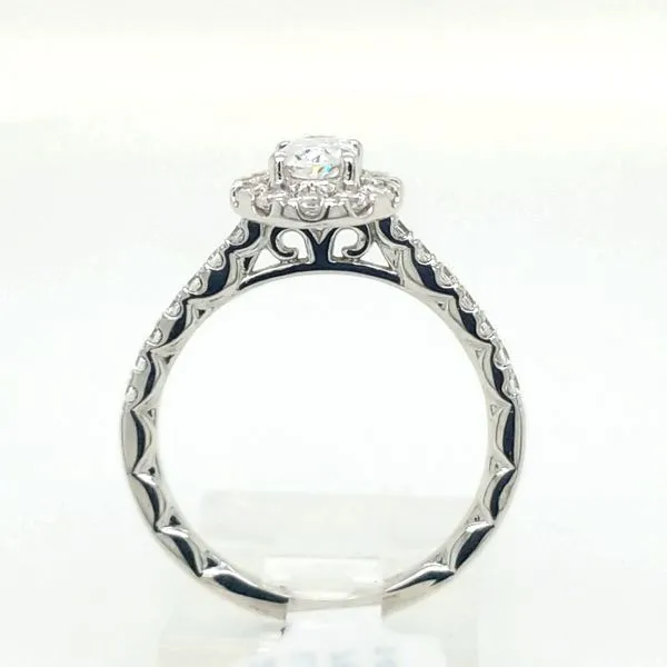 Oval Diamond Halo Engagement Ring thumb image 2