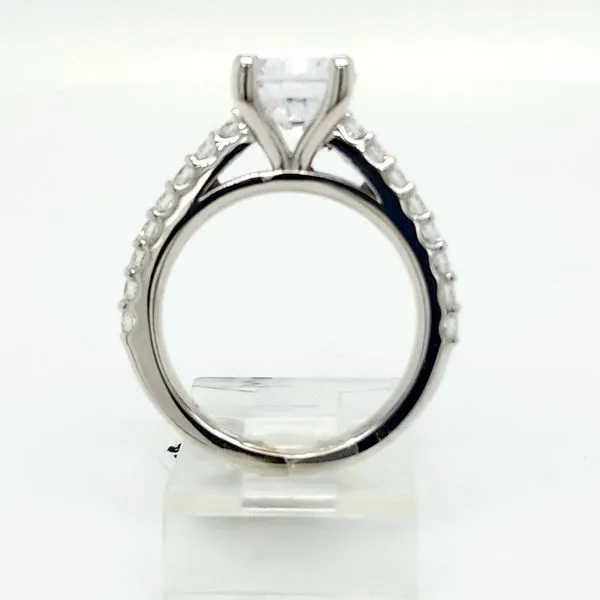 14kt WG Single Row Diamond Engagement Ring