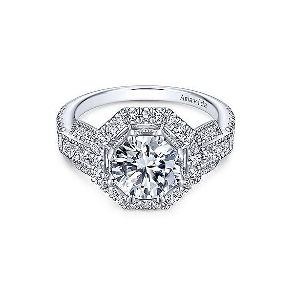 Art Deco halo Engagement ring Carroll's Jewelers Doylestown, PA