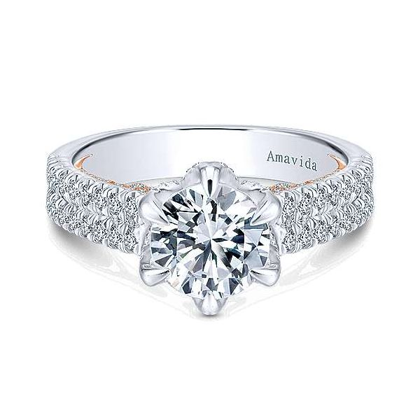 2 row contemporary diamond engagement ring. Carroll's Jewelers Doylestown, PA