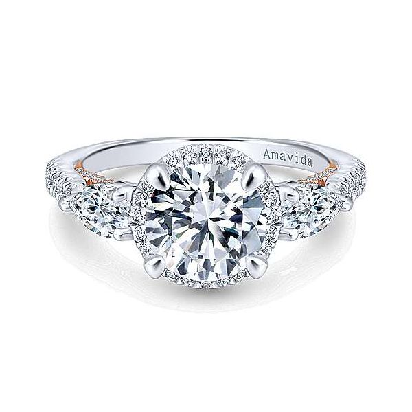 Halo 3 stone engagement ring Carroll's Jewelers Doylestown, PA