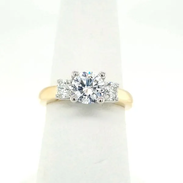 14kt Two Tone 3 stone Diamond ring thumb image 1