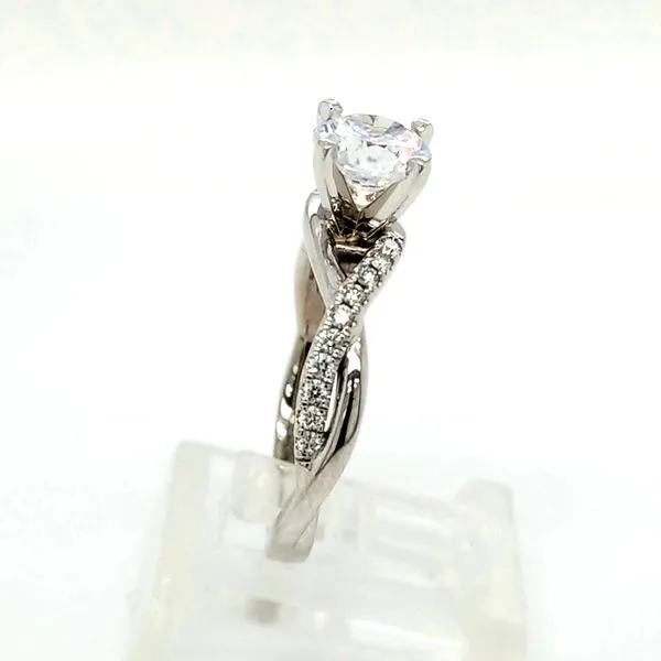 14kt WG Twisted Ribbon Shank Engagement Ring Mounting Image 2 Carroll's Jewelers Doylestown, PA