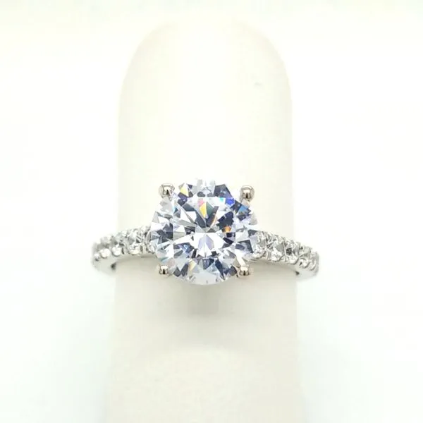 Engagement ring with Single Row Side Stones thumb image 1