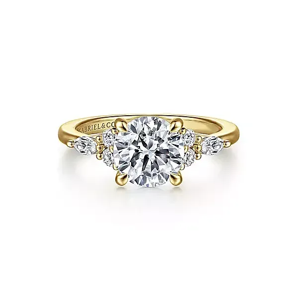 14kt YG 3 stone style engagement ring Carroll's Jewelers Doylestown, PA