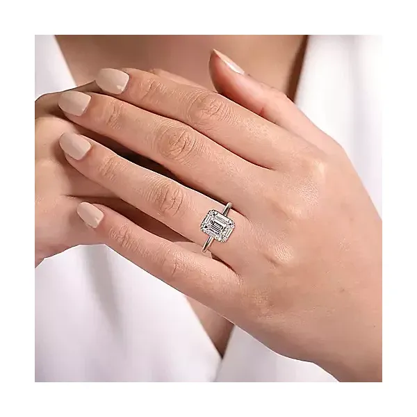 Vintage inspired Halo Engagement ring thumb image 3