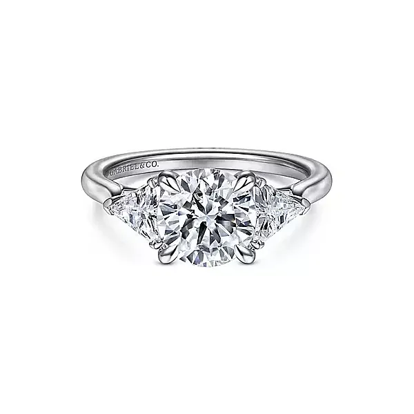 Three stone engagement ring with side Trillions thumb image 1