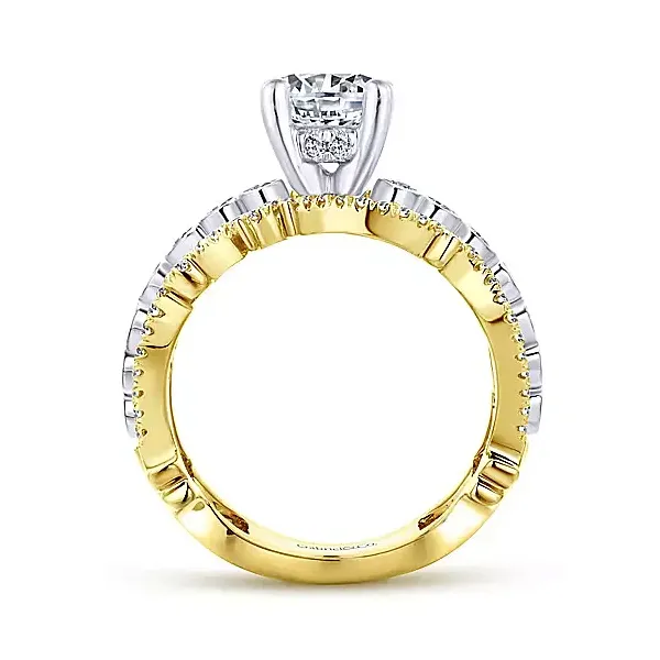 Wide 3 Row diamond Engagement Ring Image 2 Carroll's Jewelers Doylestown, PA