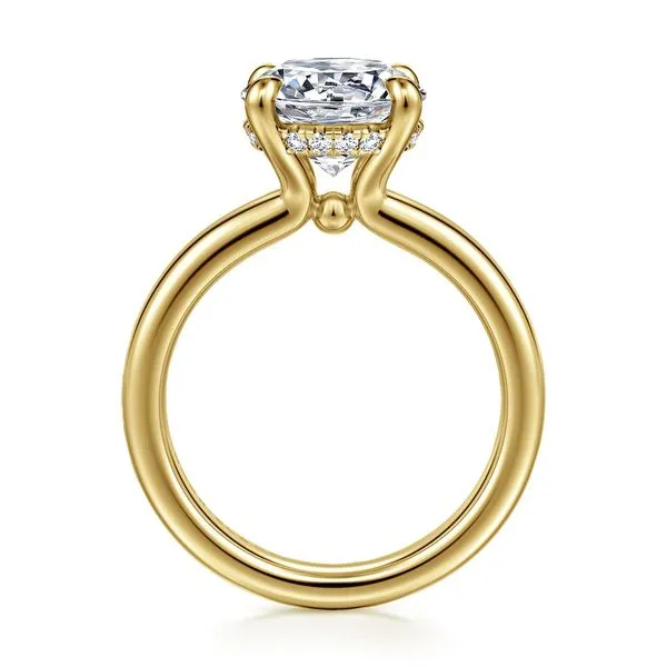 Gabriel Solitiare engagement ring with hidden halo