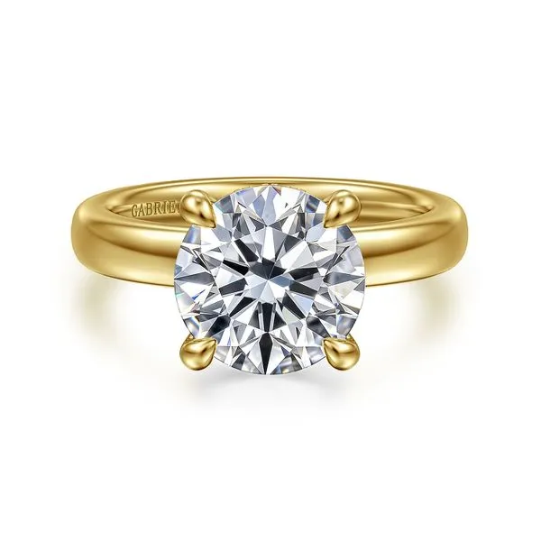 Gabriel Solitiare engagement ring with hidden halo