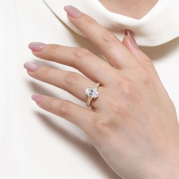 Gabriel oval Lotus engagement ring