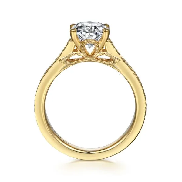 Gabriel oval Lotus engagement ring