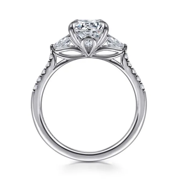 Gabrile 3 stone engagemen ring for round