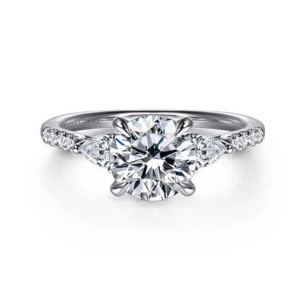 Gabrile 3 stone engagemen ring for round