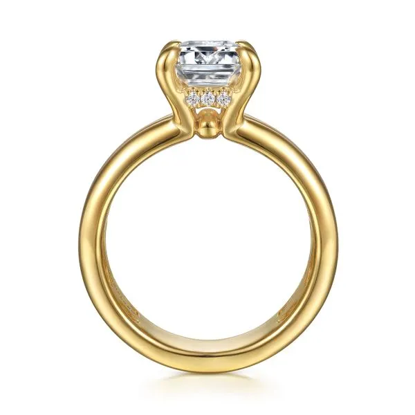 Gabriel Emerald cut solitaire engagement ring