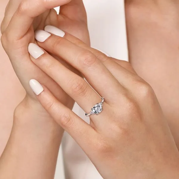 Gabriel Lotus 3 stone Engagement Ring
